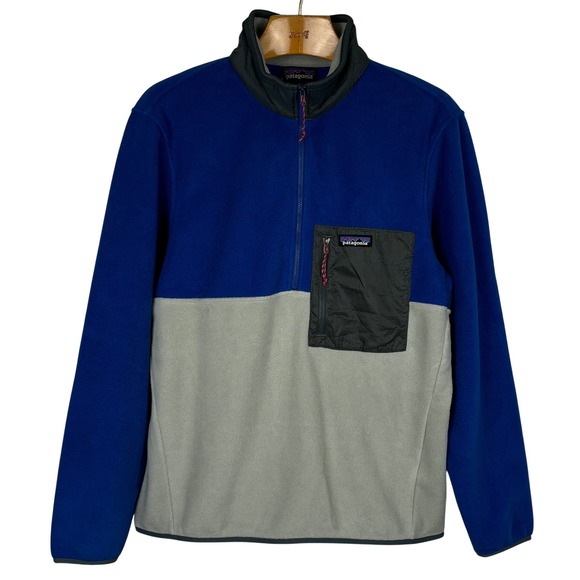 Patagonia Synchilla Fleece Pullover Blue Gray Colorblock Mens Medium